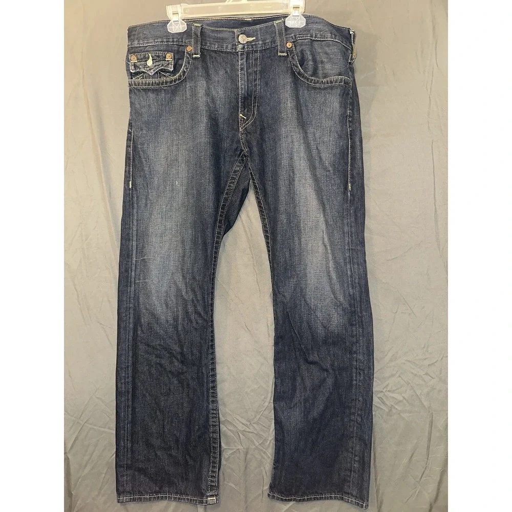 True Religion Rainbow Ricky Vintage‎ Y2K Men's 42x34 Medium Dark 100% Cotton